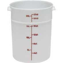 Cambro Plastic Round 22 Quart White Poly Container-1 Each