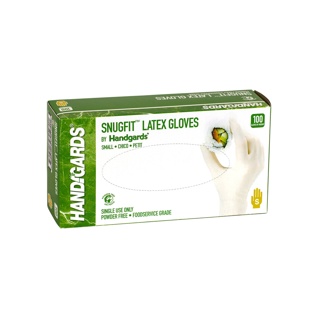 Handgards Snugfit Powder Free Small Latex Glove-100 Each-100/Box-4/Case