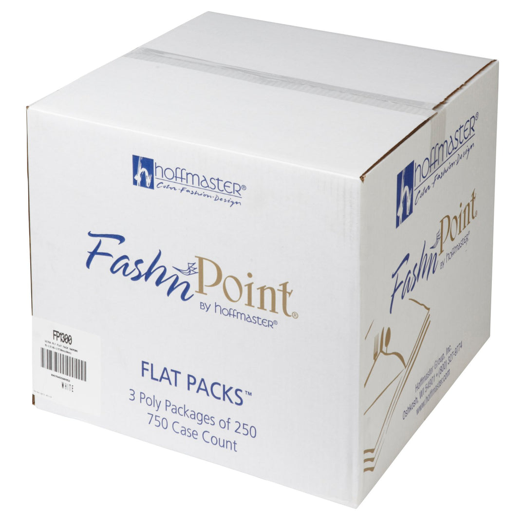 Hoffmaster Fashnpoint Flat Packs 15.5 Inch X 15.5 Inch Ultra Ply Color In Depth White Napkin-250 Each-3/Case