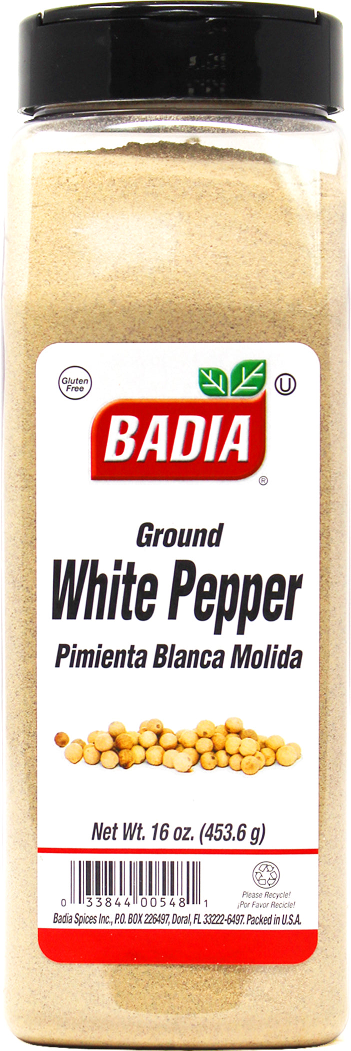 Badia Ground White Pepper-16 oz.-6/Case