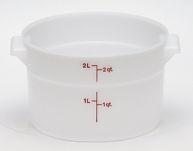 Cambro Plastic Round 2 Quart White Poly Container-1 Each