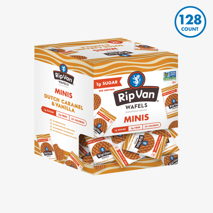Rip Van Low Sugar Dutch Caramel & Vanilla Wafels-0.28 oz.-32/Box-4/Case