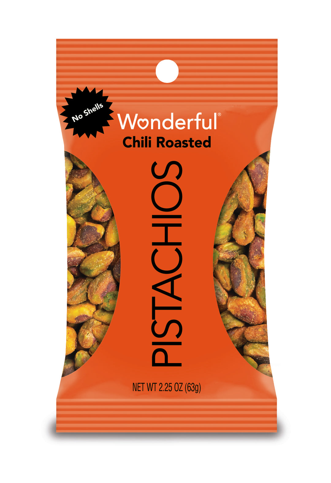 Wonderful Pistachios No Shell Chili Roasted Pistachios-2.25 oz.-8/Box-3/Case