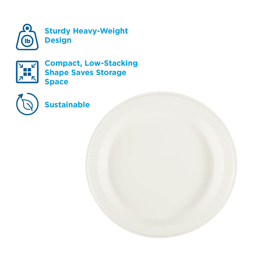 Dixie Ultra-R- 8.5 Inch White Ultra Heavy Weight Paper Plate-125 Count-4/Case