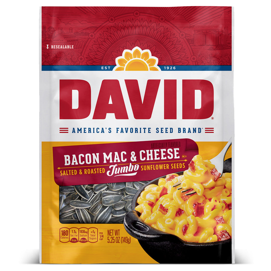 David Salted Bacon Mac & Cheese Sunflower Seed-5.25 oz.-12/Case