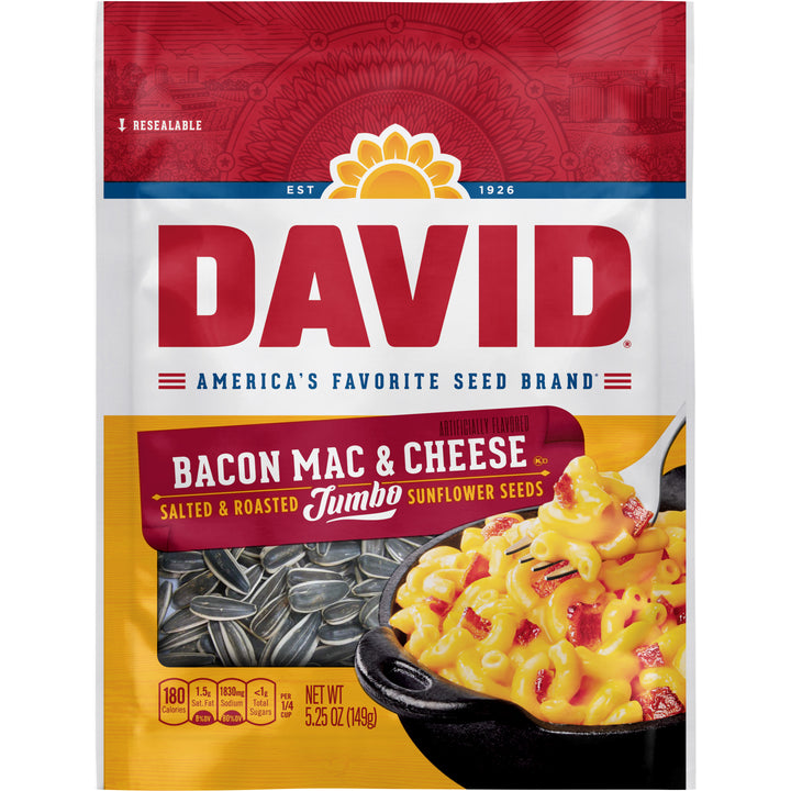 David Salted Bacon Mac & Cheese Sunflower Seed-5.25 oz.-12/Case