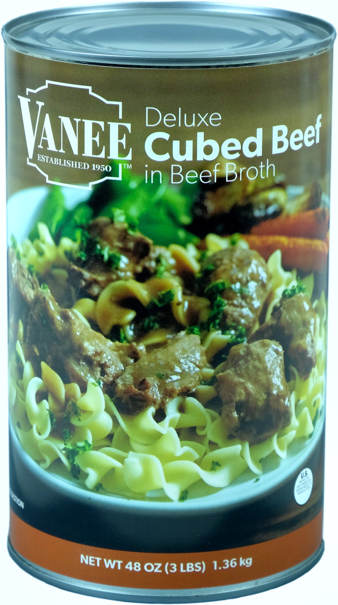 Vanee Cubed Beef In Broth-48 oz.-6/Case
