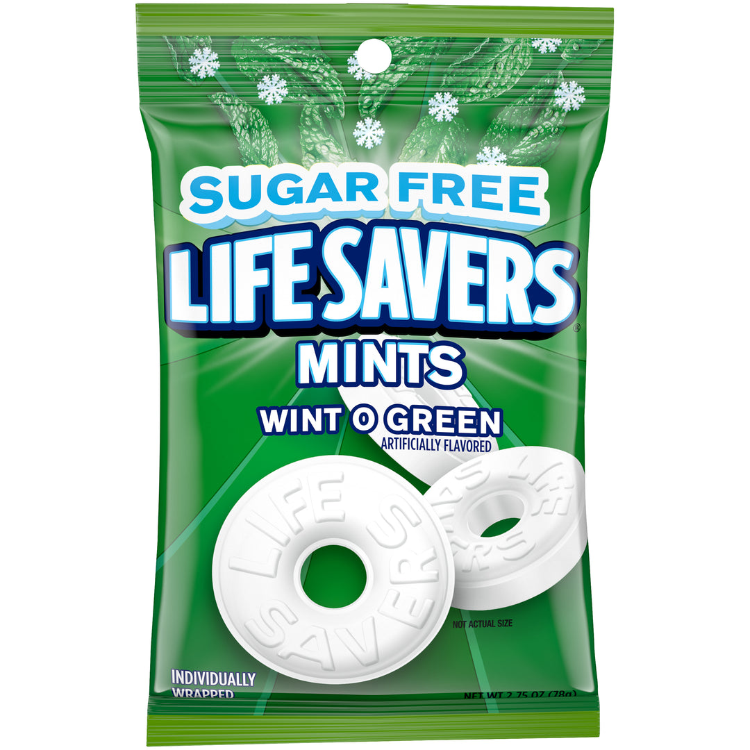 Lifesavers Candy Lifesaver Sugar Free Wint-O-Green Peg Bag-2.75 oz.-12/Case
