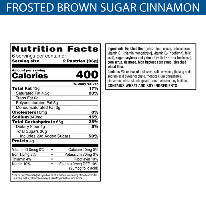 Kellogg's Frosted Pop Tart Brown Sugar Cinnamon Two Pack-3.3 oz.-6/Box-12/Case