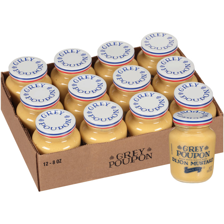 Grey Poupon Classic Dijon Mustard Jar-8 oz.-12/Case