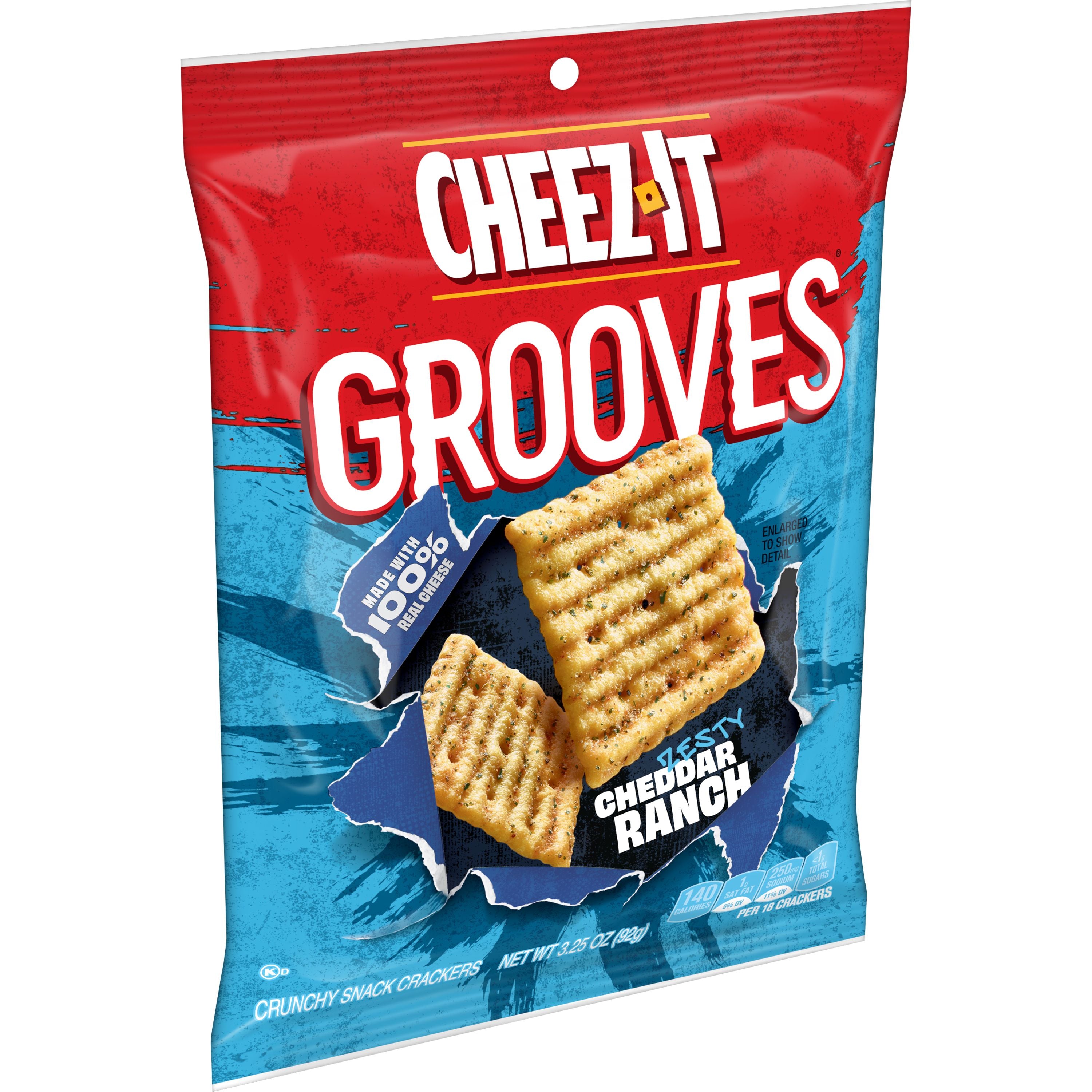 Cheez-It Grooves Zesty Cheddar Ranch Crackers-3.25 oz.-6/Case MPN