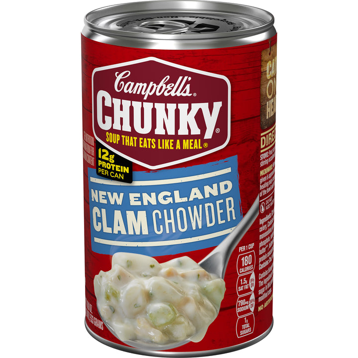 Campbell's Chunky New England Clam Chowder Easy Open Soup 12/18.8 Oz.