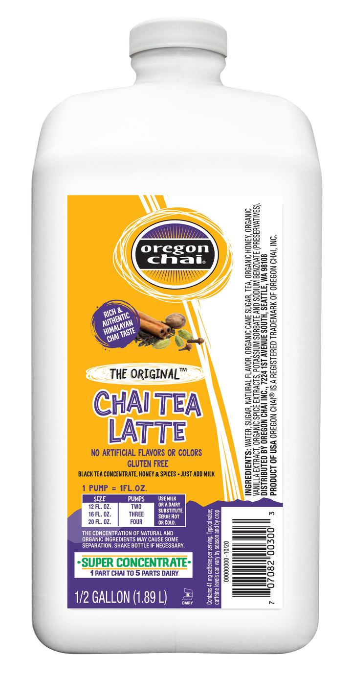 Oregon Chai Original Chai Super Concentrate-0.5 Gallon-4/Case