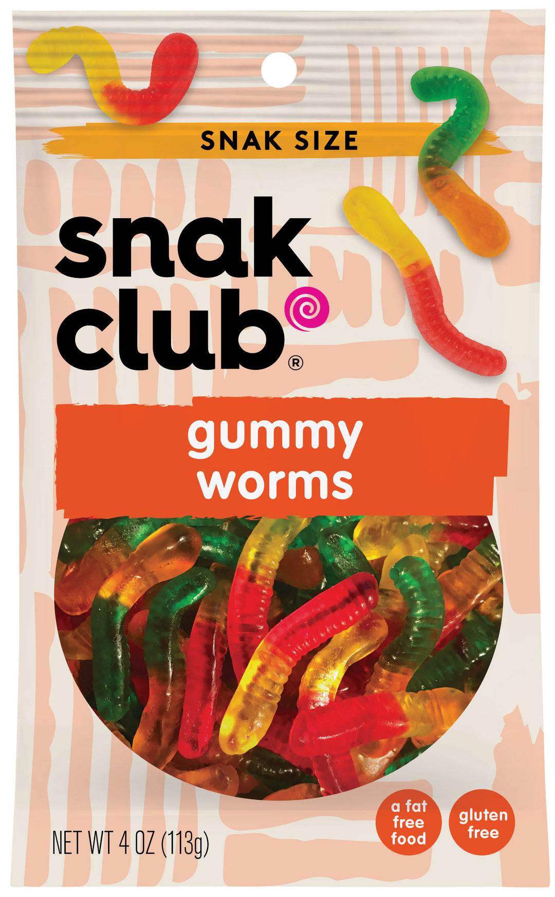 Snak Club Gummy Worms-4 oz.-12/Case
