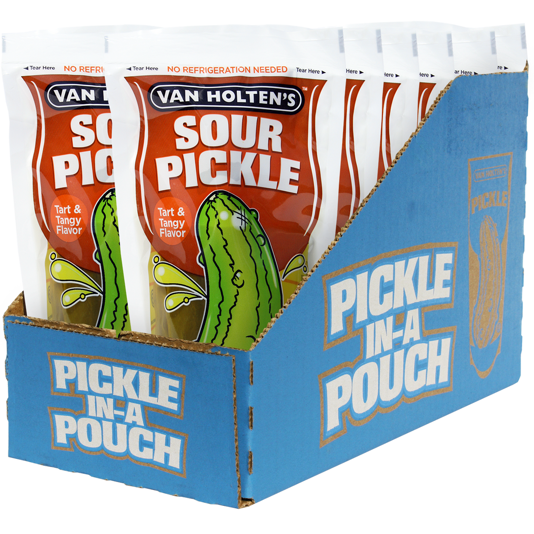 Van Holten's Large Sour Pickle Whole Single Serve Pouch-1 Each-12/Case