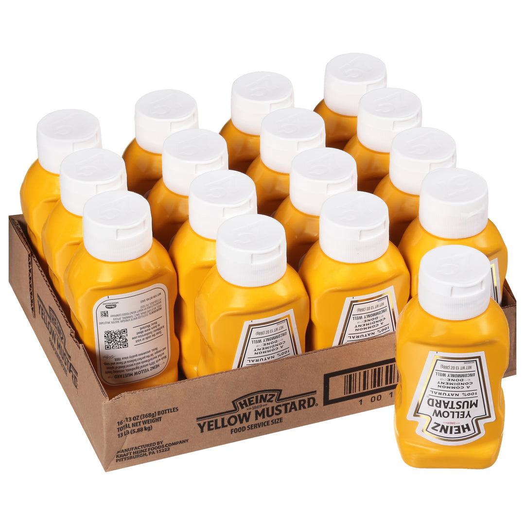 Heinz Kosher Yellow Mustard Bottle-13 oz.-16/Case