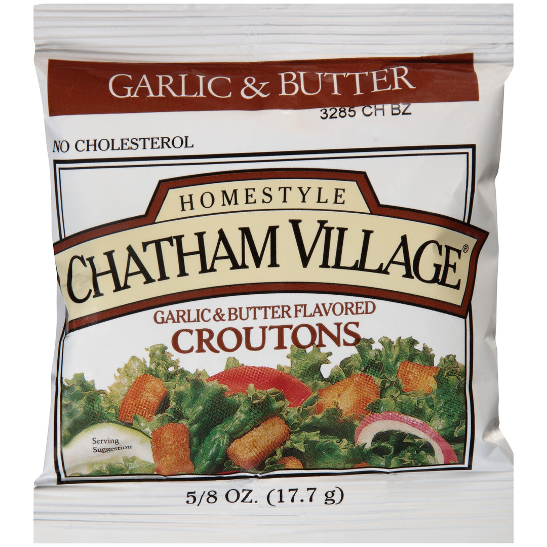 Chatham Village Garlic And Butter Crouton Single Serve-0.63 oz.-200/Case