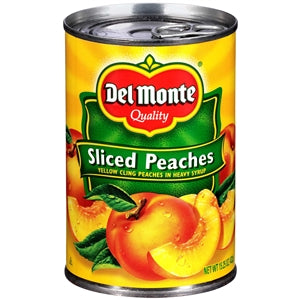 Del Monte Sliced In Heavy Syrup Yellow Cling Peach-15.25 oz.-12/Case