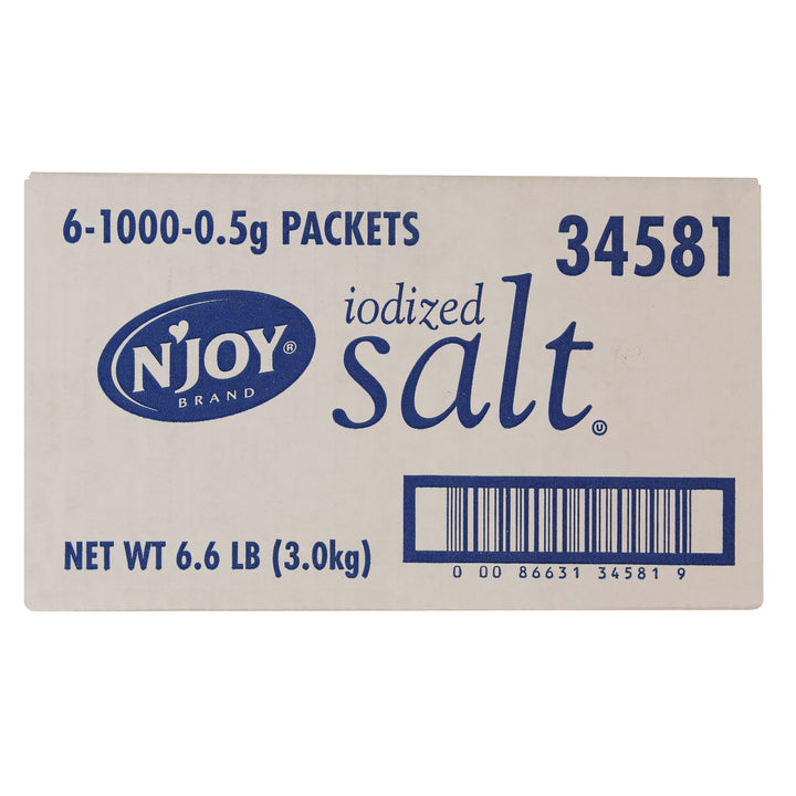 N'joy Iodized Salt Packets-0.5 Gram-1000/Box-6/Case