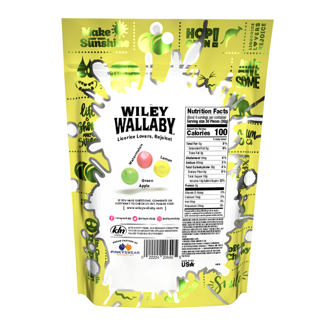 Wiley Wallaby Sourrageous Sour Beans Licorice-6 oz.-12/Case
