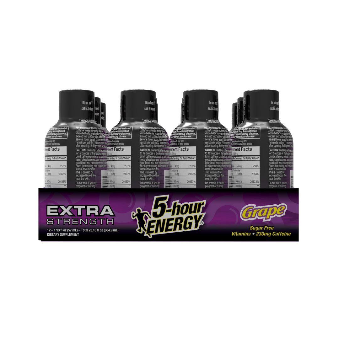 5-Hour Energy Extra Strength Grape Energy Shot-1.93 fl oz.s-12/Box-18/Case