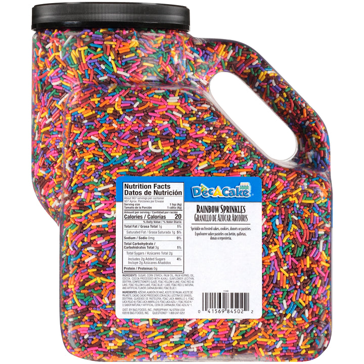 Dec-A-Cake Rainbow Sprinkles-128 fl oz.s-1/Box-1/Case