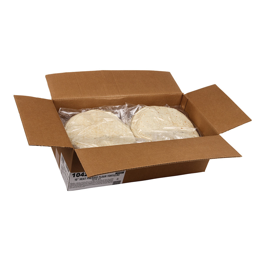 Mission Foods 10 Inch Heat Pressed Flour Tortillas-12 Count-12/Case