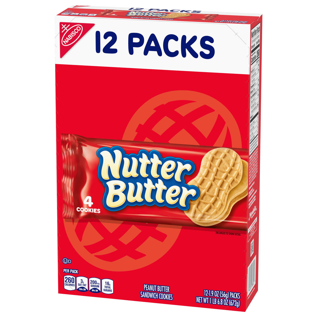 Nutter Butter Peanut Butter Sandwich Cookies-1.9 oz.-12/Box-4/Case