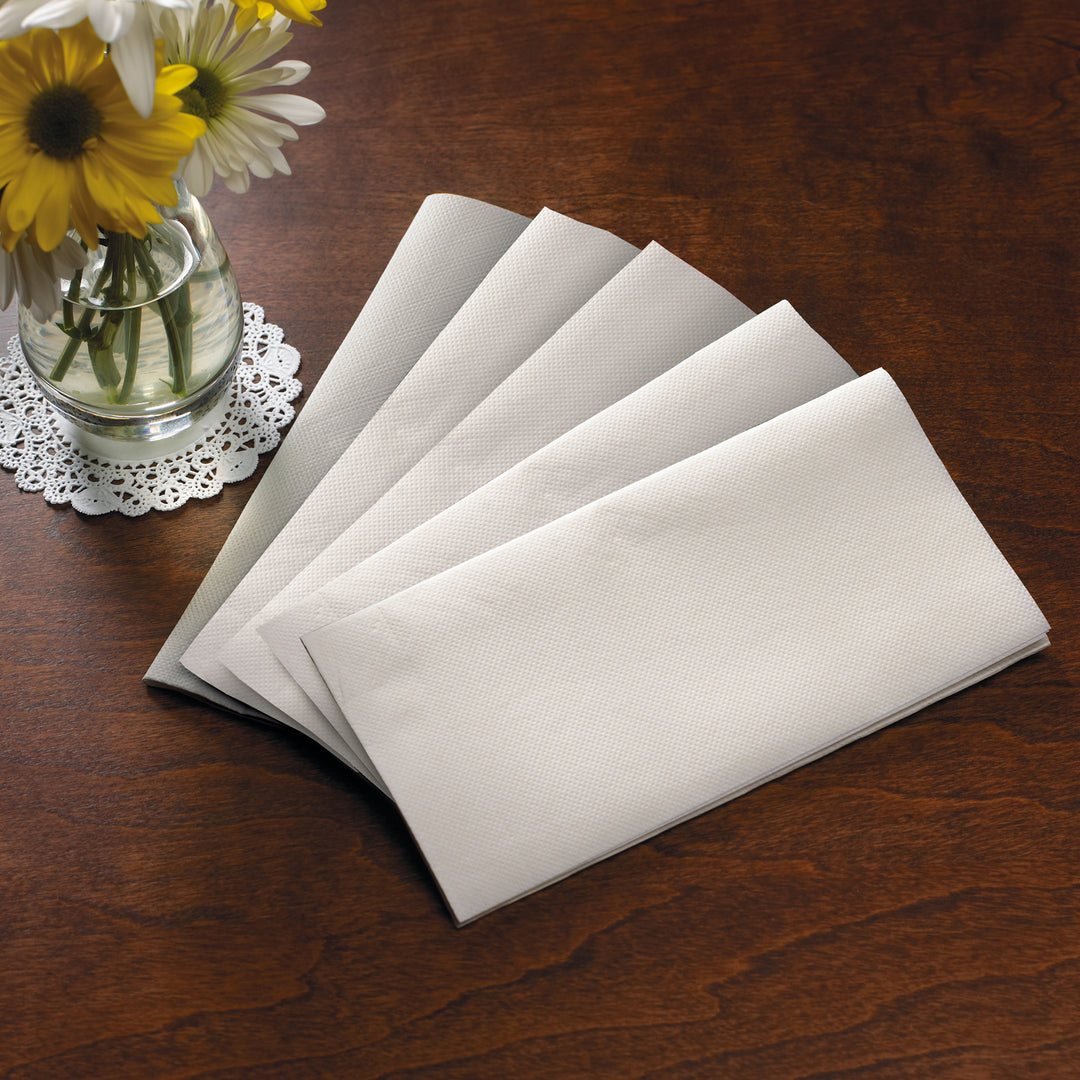 Hoffmaster Fashnpoint 15.5 Inch X 15.5 Ultra Ply 1/8 Fold Paper White Dinner Napkin-100 Each-8/Case