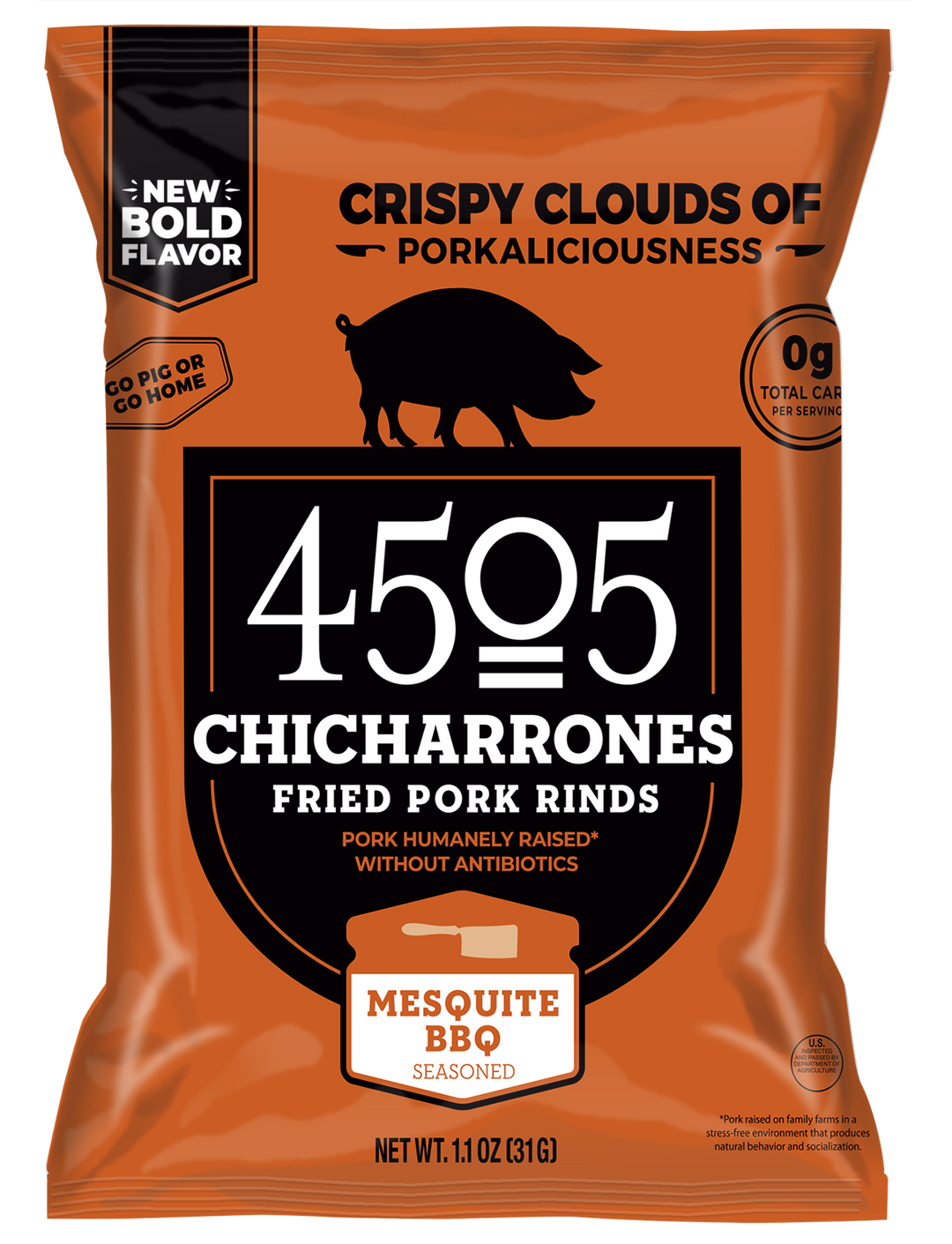 4505 Meats Bbq Seasoned Chicharro-1.1 oz.-12/Case