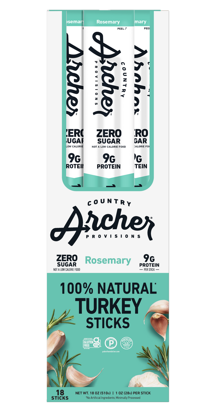 Country Archer Jerky Co Rosemary Turkey Stick-1 oz.-18/Box-6/Case