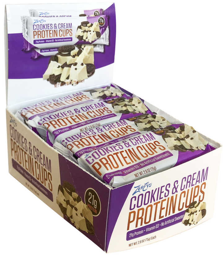 Zenevo Cookies And Cream Protein Cup Case-2.6 oz.-12/Box-12/Case