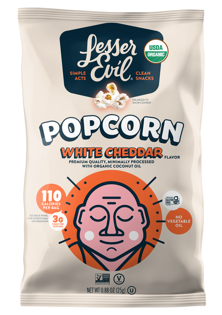 Lesserevil Organic Popcorn No Cheese-0.88 oz.-18/Case