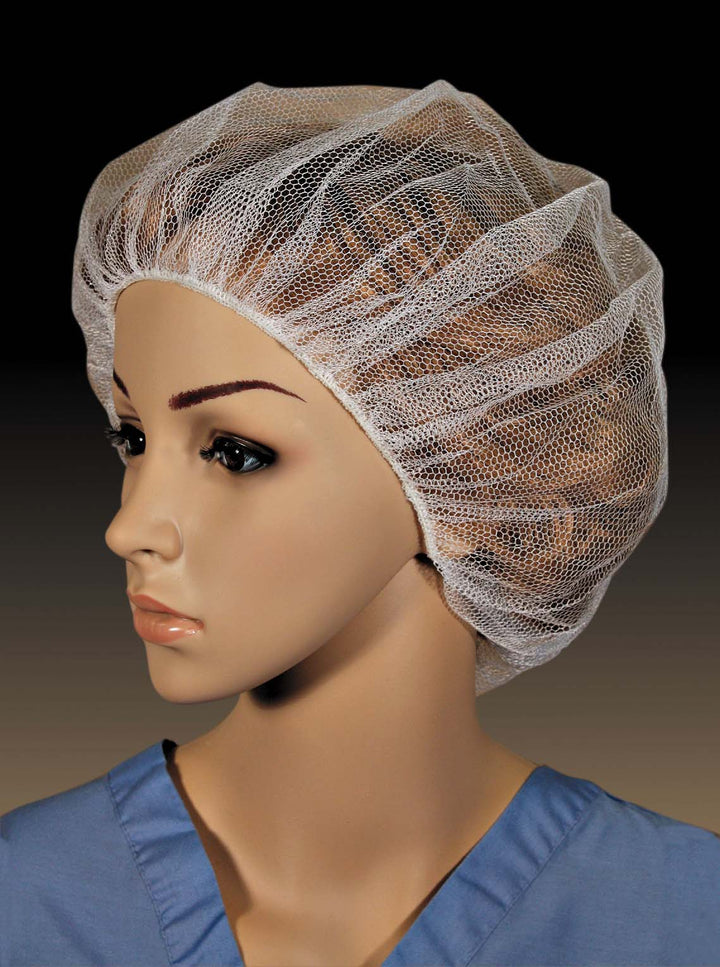 Cellucap 28 Inch Polyester White Honeycomb Hairnet-100 Count-100/Box-10/Case