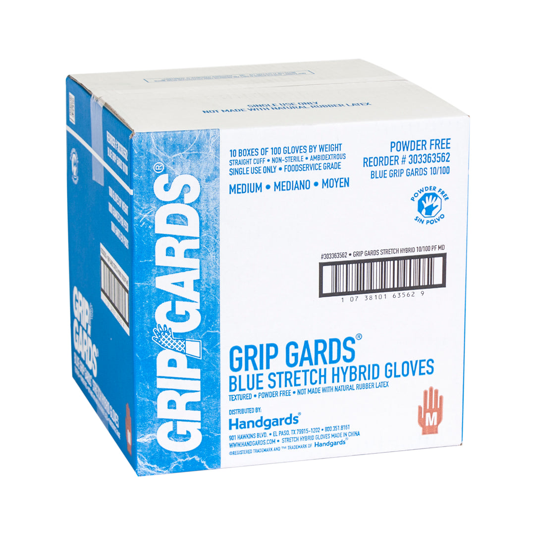 Grip Gards Glove Blue Stretch Medium 10/100-100 Each-100/Box-10/Case