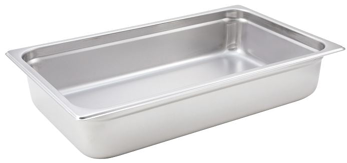 Winco Full Size 4 Inch Anti-Jam Stainless Steel Steam Pan-1 Each