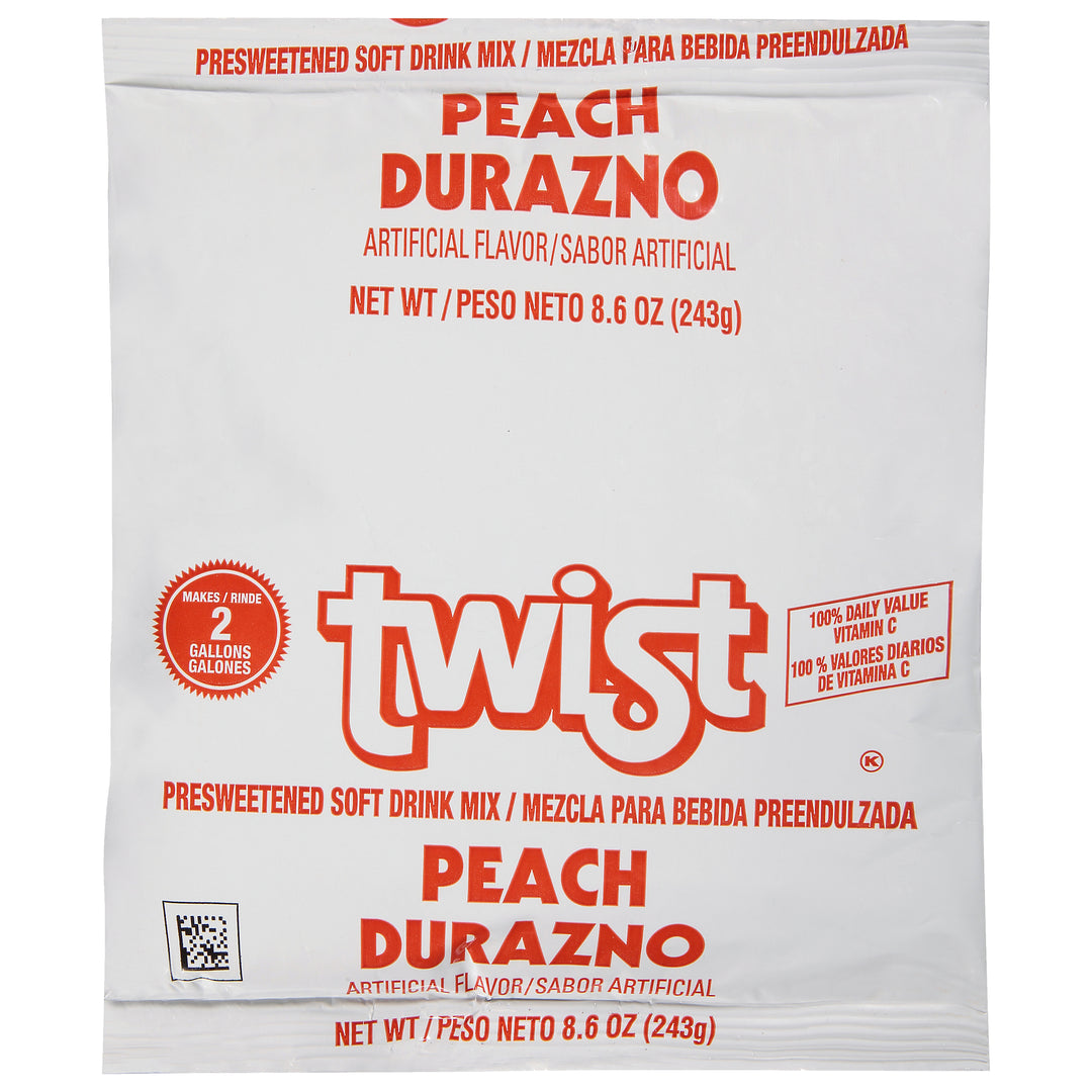 Kraft Twist Peach Soft Drink Mix-8.6 oz.-12/Case