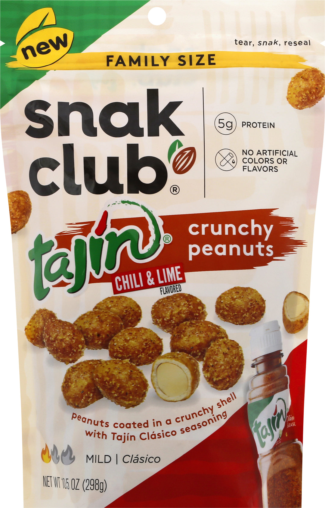 Snak Club Family Size Tajin Crunchy Peanuts-10.5 oz.-6/Case