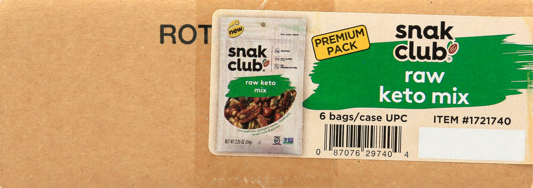 Snak Club Resealable Raw Keto Mix-1 Each-6/Case