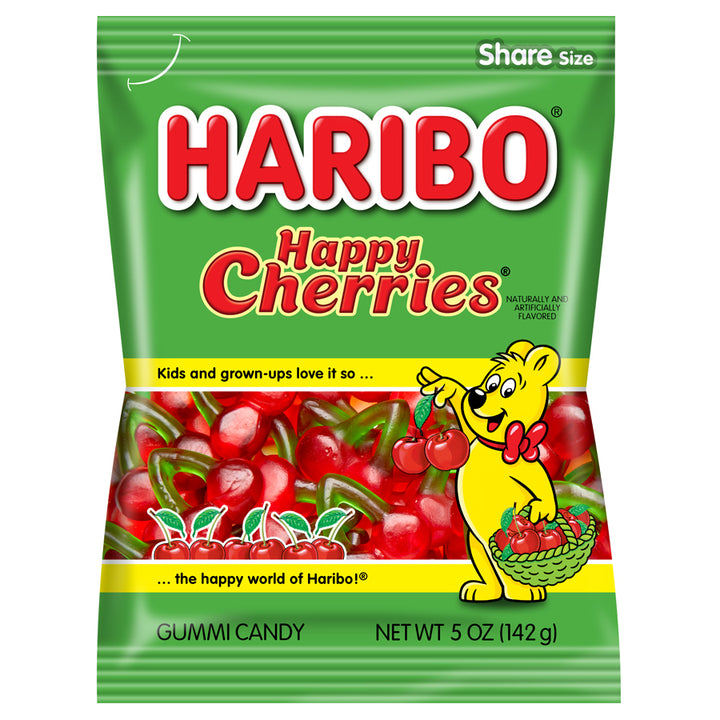 Haribo Twin Cherries Gummy Candy-5 oz.-12/Case
