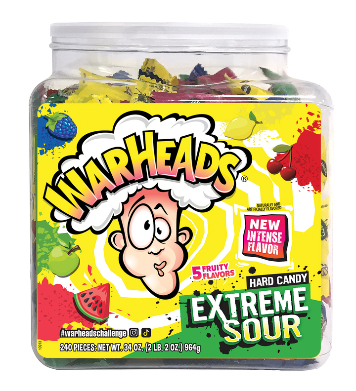 Warheads Extreme Sour Hard Candy Tub-34 oz.-6/Case