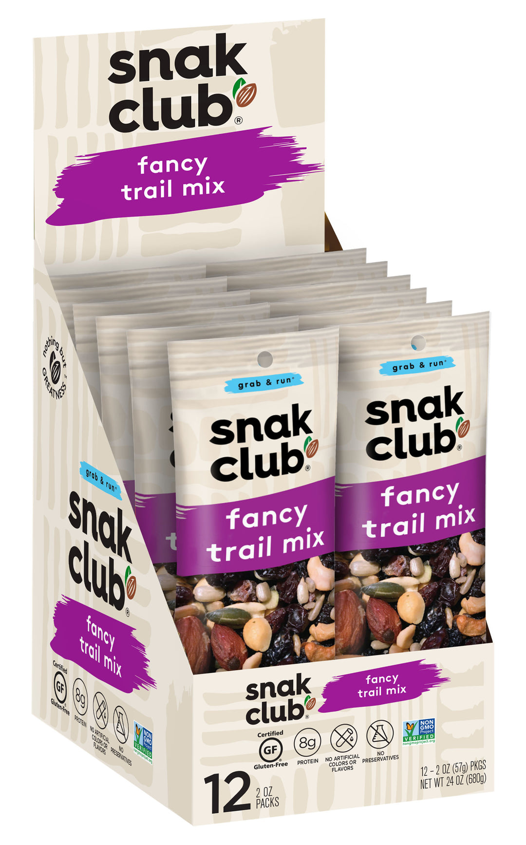 Snak Club Grab & Go Fancy Trail Mix-0.13 lb.-12/Box-12/Case