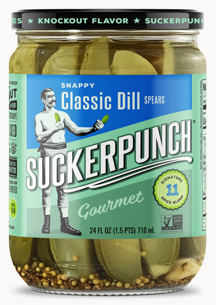 Suckerpunch Gourmet Dill Classic Pickle Spear Jar-24 oz.-6/Case