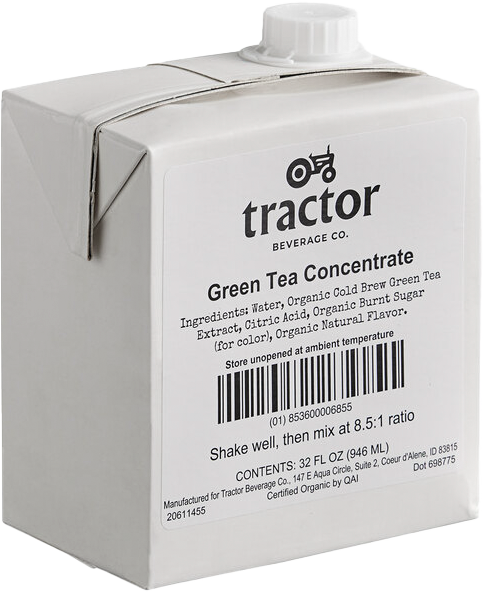 Tractor Beverage Co Organic Green Tea Concentrate-32 oz.-12/Case