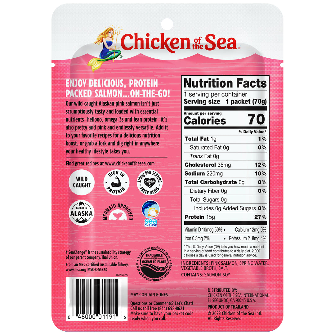 Chicken Of The Sea Skinless/Boneless Pink Salmon Pouch-2.5 oz.-12/Case