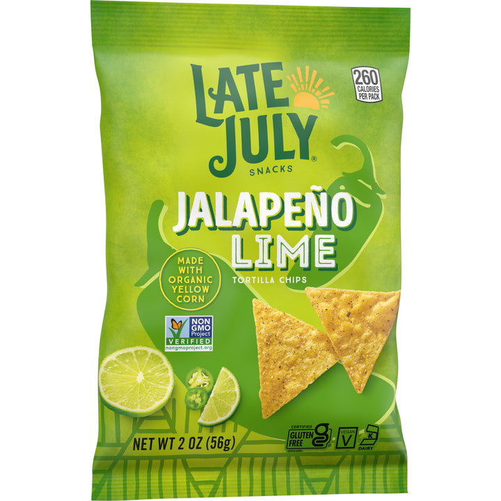 Late July Tortilla Chips Clasico Jalapeno Lime-2 oz.-6/Case