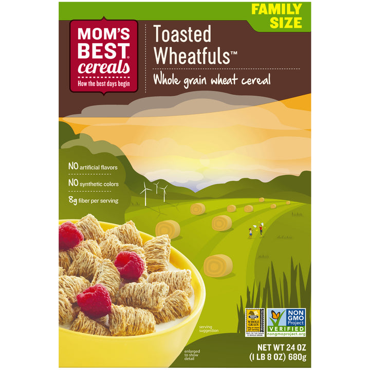Malt O Meal Mom's Best Cereals Family Size Toasted Wheatfuls Cereal-24 oz.-12/Case
