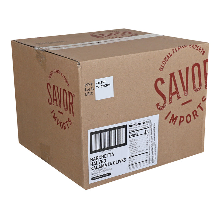 Savor Imports Kalamata Barchetta Olives Bulk-2 Kilogram-4/Case