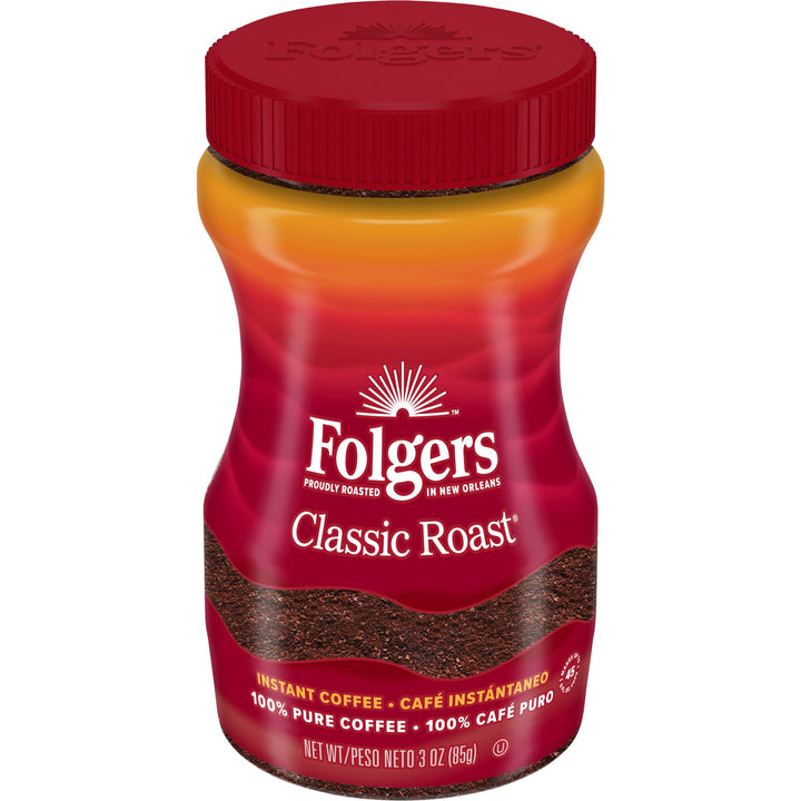 Folgers Caffeinated Instant Regular-3 oz.-12/Case