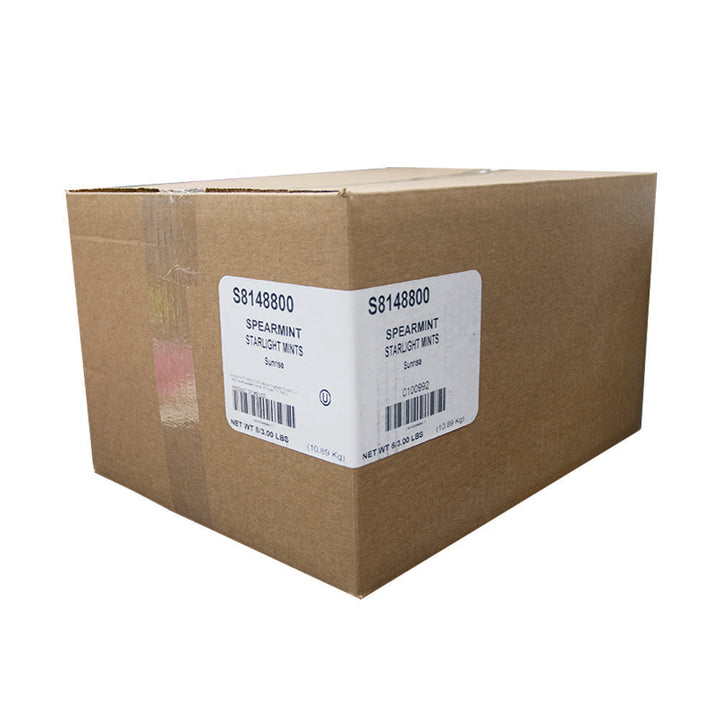 Sunrise Confections Candy Spearmint Starlights White Center Individually Wrapped-3 lb.-8/Case